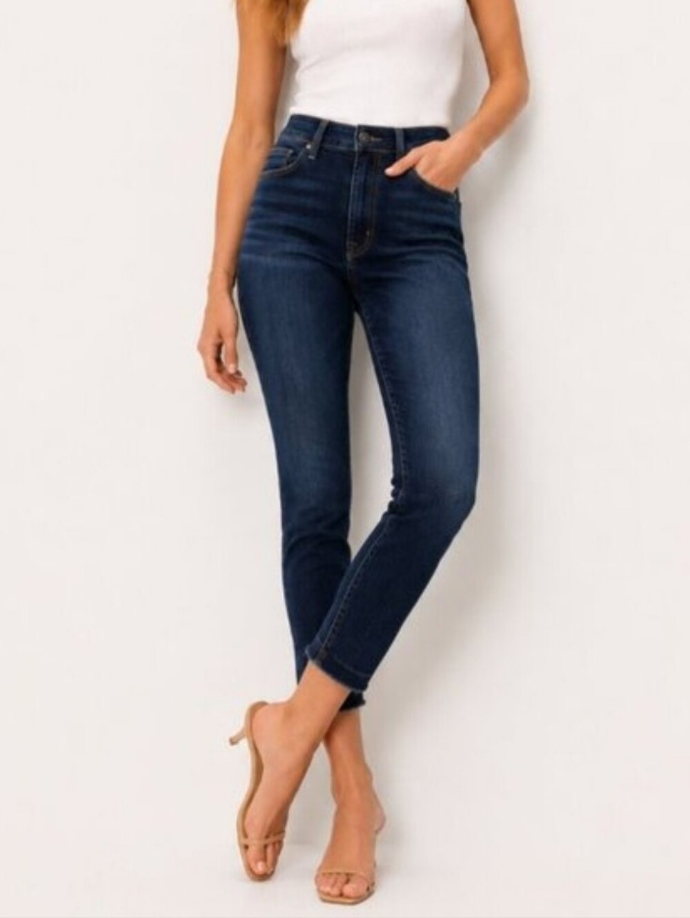 MOTHER Watch Me High Waisted Looker Ankle Denim Jeans   (Size: 26)